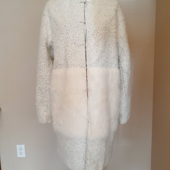 Elie Tahari Mixed Media Coat Jacket - Picture 7 of 15